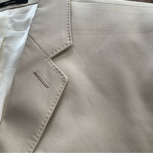 Express Light Tan Tailored Suit Jacket Blazer Formal Workwear - Picture 13 of 15